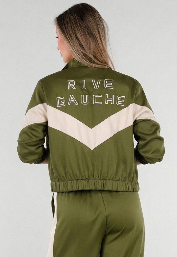 Rive Gauche Tweedelig Trainingspak Groen met Witte Strepen