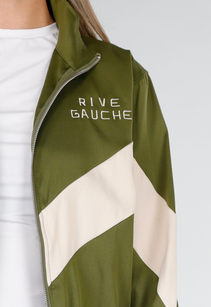 Rive Gauche Tweedelig Trainingspak Groen met Witte Strepen