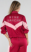 Rive Gauche Tweedelig Trainingspak Rood met Roze Strepen