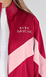 Rive Gauche Tweedelig Trainingspak Rood met Roze Strepen