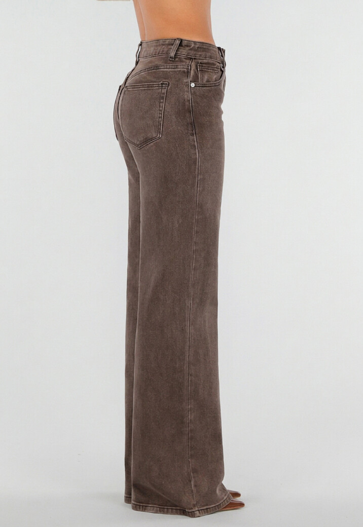 Bruine Extra Tall Straight Leg Jeans met Gewassen Effect