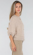 Beige Gebreid Damesvest met Korte Mouwen en Striksluitingen