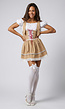 Beige Oktoberfest Jurk met Witte Top en Kantdetails