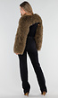 Bruine Faux Fur Bolero met Lange Wijde Mouwen en Krullende Vacht