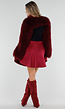 Bordeaux Faux Fur Bolero met Lange Mouwen en Open Voorkant
