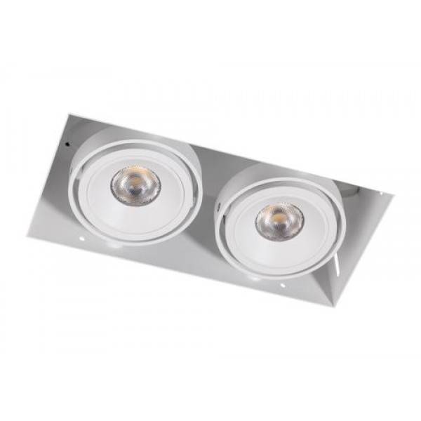 Inbouwspot 2 Lichts Wit Trimless 7Watt Led Incl. Stucrand