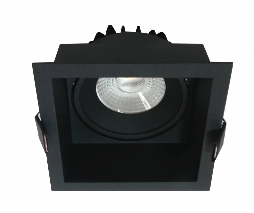 Inbouwspot Vierkant Zwart 10Watt Led IP44