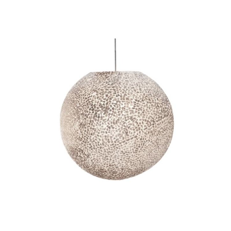 Villaflor Hanglamp Wangi White Ball Ø 40cm 1x E27 Fitting - Capiz Schelpenlamp