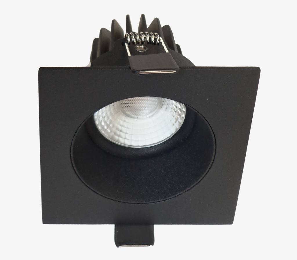 Inbouwspot LED Vierkant Verdiept Mat Zwart IP44 Inbouwspot LED Vierkant Verdiept Mat Zwart IP44