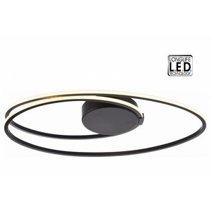 Plafondlamp Ophelia Oval Led Mat Zwart 48cm