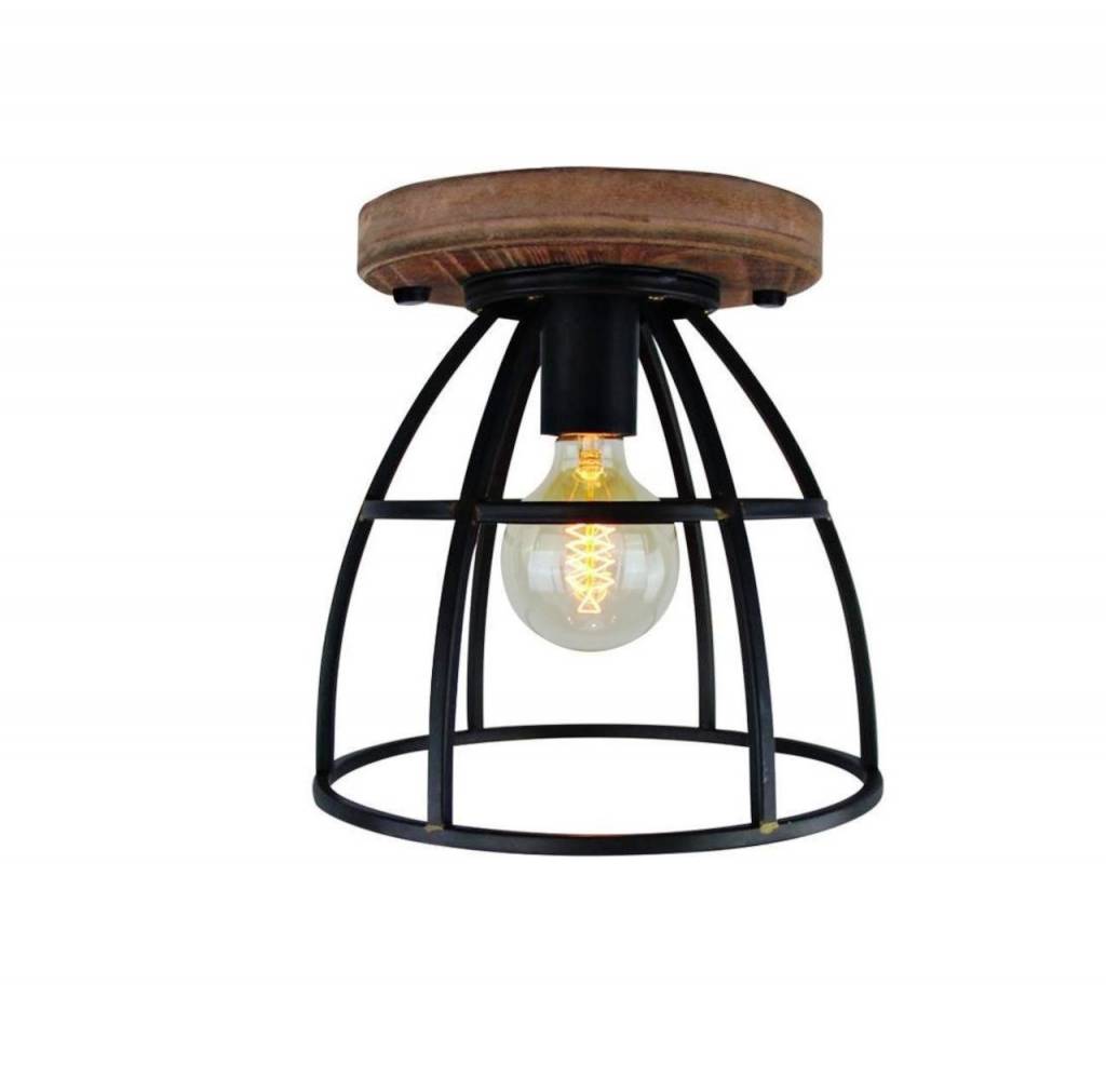 Plafondlamp Vintage Black Steel 25cm Plafondlamp Vintage Black Steel 25cm