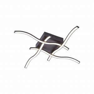 Plafondlamp WAVE Mat Zwart Led 55cm