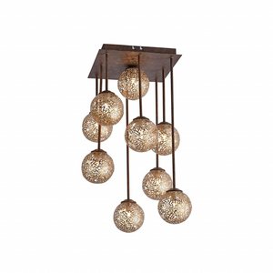 Plafondlamp GRETA Roest 9 Lichts