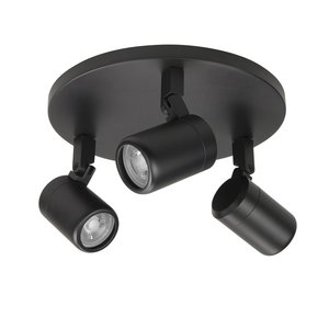 Spot Rain Zwart IP44 3 Lichts GU10