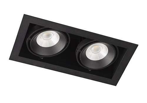 Inbouwspot Mat Zwart 7Watt Led 2 Lichts