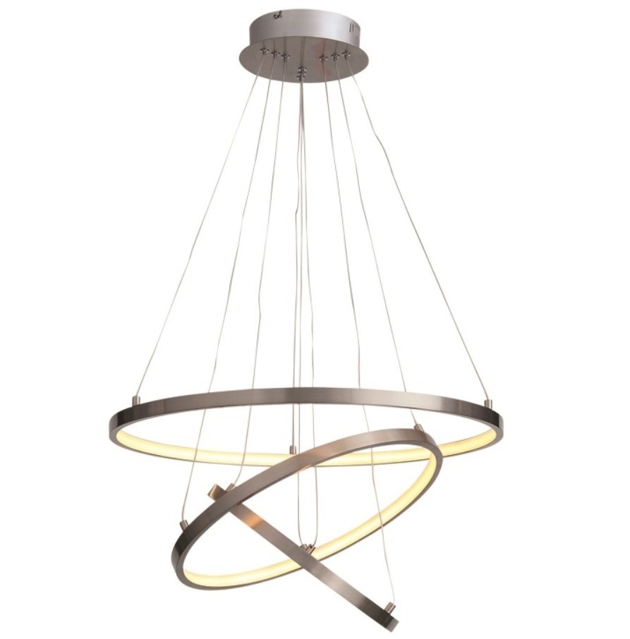 Hanglamp Cirkels RVS Led incl. Dimmer 60cm Ø Hanglamp Cirkels RVS Led incl. Dimmer 60cm Ø