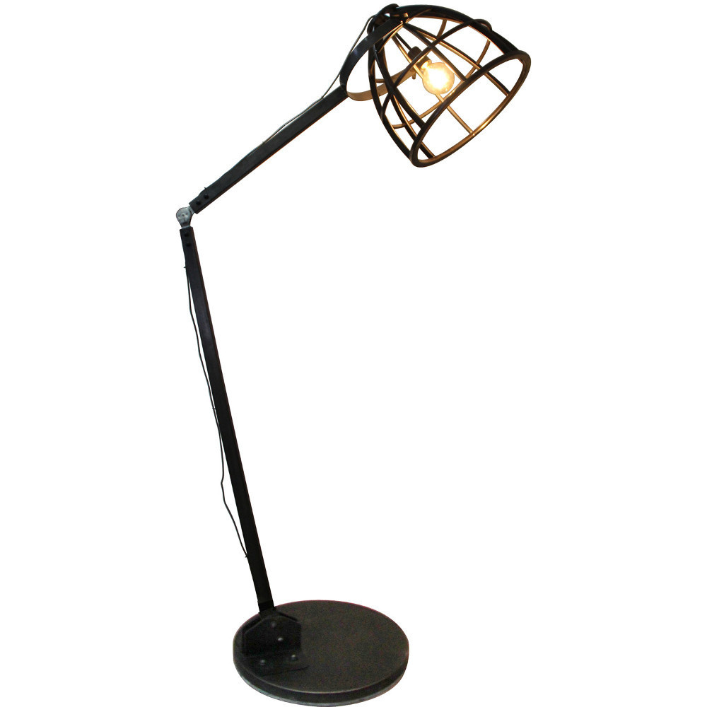 Vloerlamp Vintage Black Steel 160cm