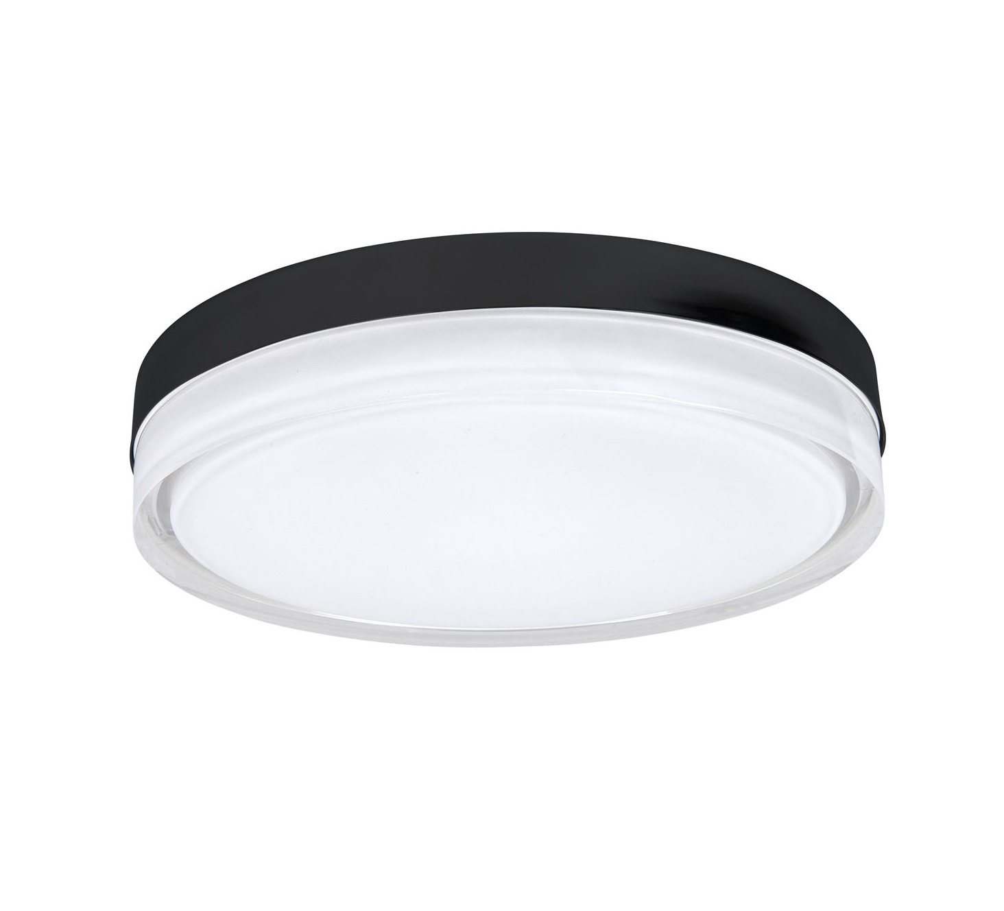 Plafondlamp Disc Mat Zwart 28cm IP44 Plafondlamp Disc Mat Zwart 28cm IP44