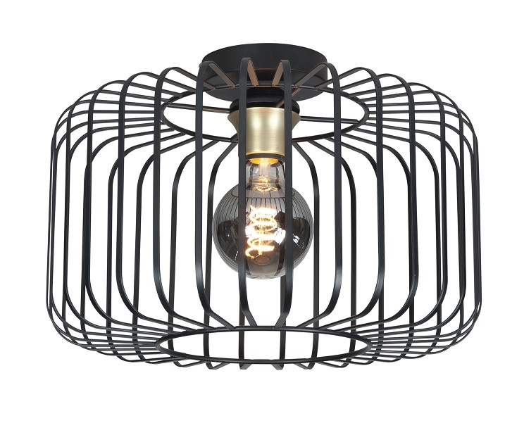 Plafondlamp Lucca Zwart 40cm Plafondlamp Lucca Zwart 40cm