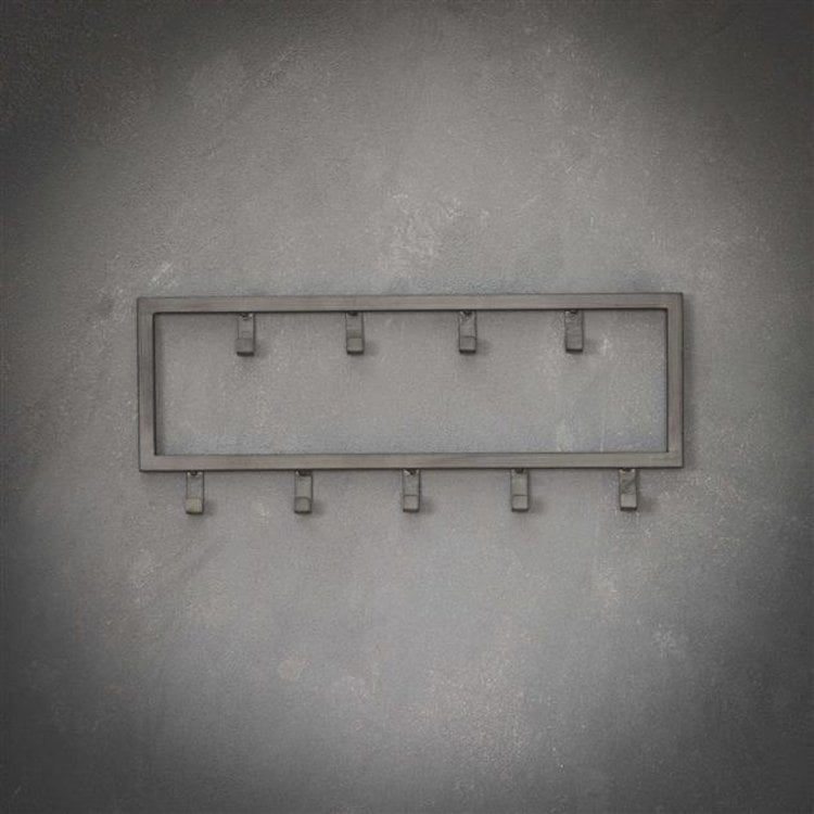 Kapstok Industrial Old Zilver 9 haken