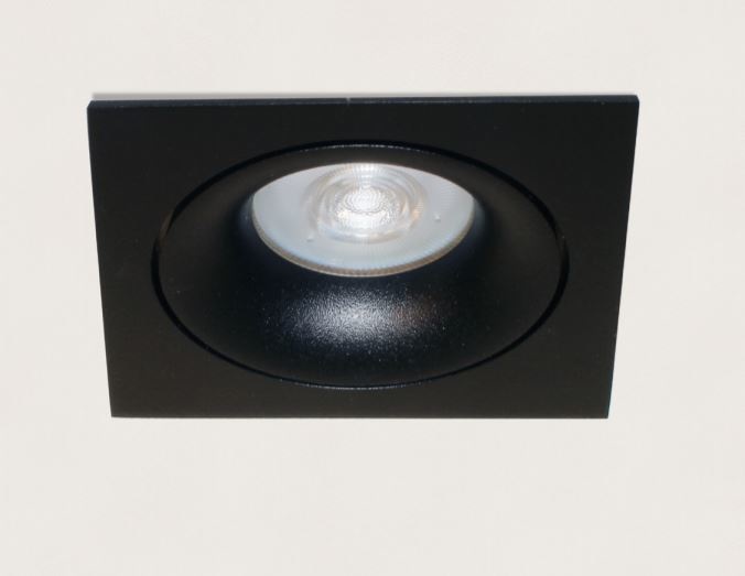 Inbouwspot Vierkant Kantelbaar Zwart GU-10 Inbouwspot Vierkant Kantelbaar Zwart GU-10