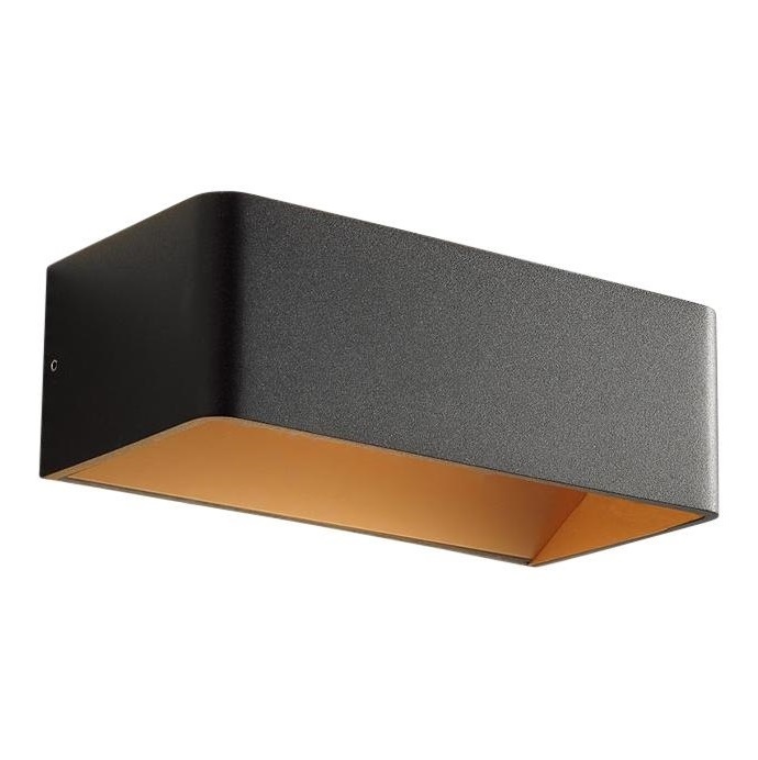 Wandlamp Mainz Zwart - Goud 2 x 3Watt Led Wandlamp Mainz Zwart - Goud 2 x 3Watt Led