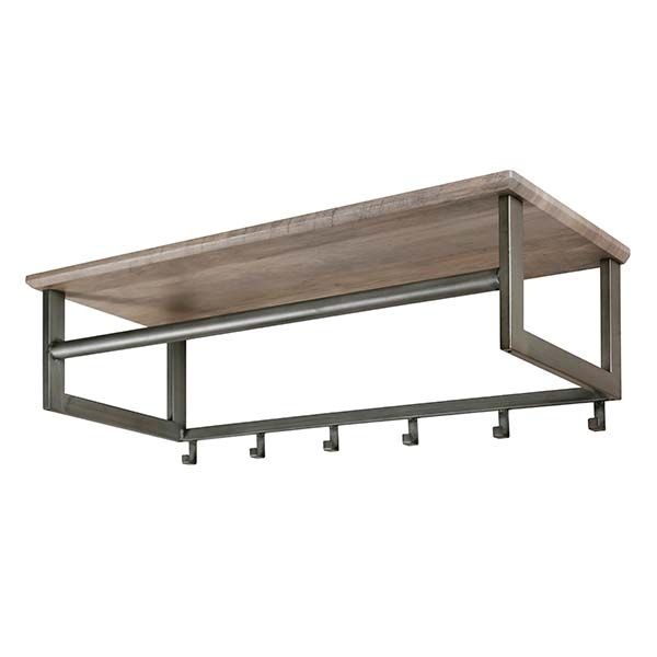 Kapstok Industrial 6 Haken incl. Hoedenplank 80cm Kapstok Industrial 6 Haken incl. Hoedenplank 80cm