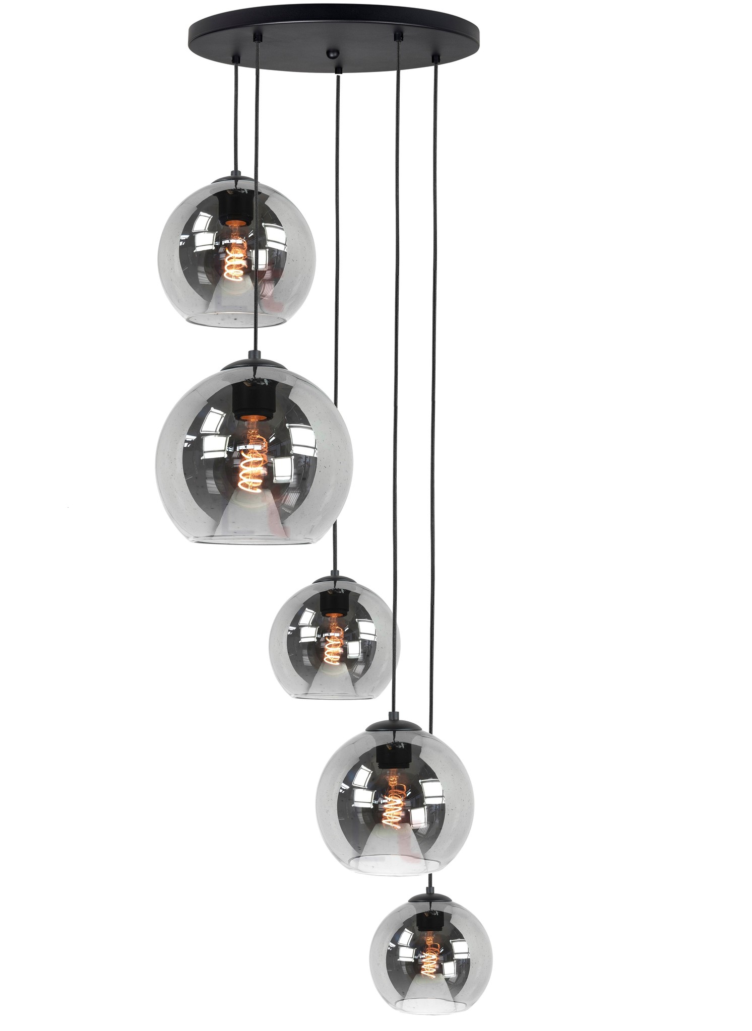 Hanglamp Fantasy Globe Smoke Glas 5Lichts 160cm Hanglamp Fantasy Globe Smoke Glas 5Lichts 160cm