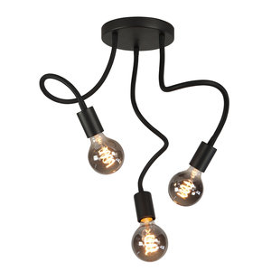 Plafondlamp Flex Zwart Mat Zwart 50cm 3 Lichts