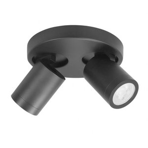 Spot Oliver Mat Zwart 2 lichts IP44  Ø 17cm