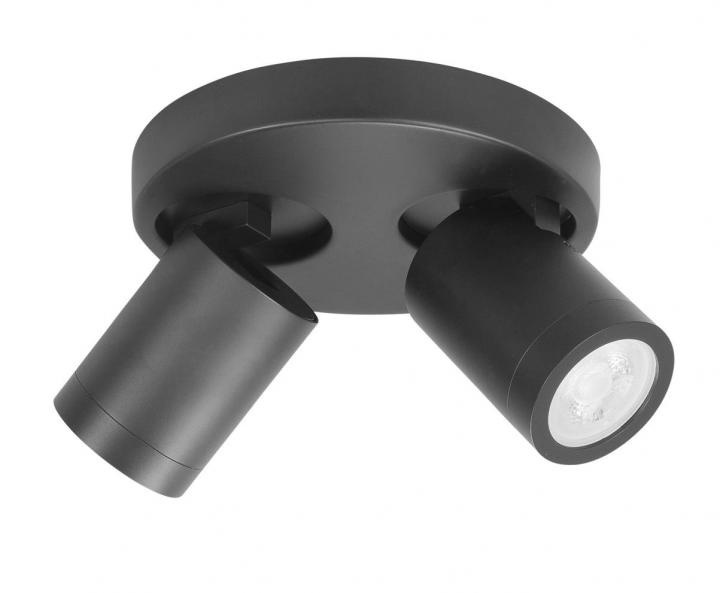 Spot Oliver Mat Zwart 2 lichts IP44 17cm Ø Spot Oliver Mat Zwart 2 lichts IP44 17cm Ø