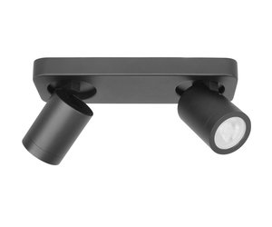 Spot Oliver Mat Zwart 2 lichts IP44