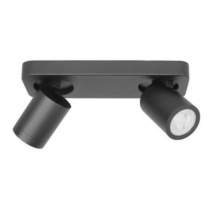 Spot Oliver Mat Zwart 2 lichts IP44