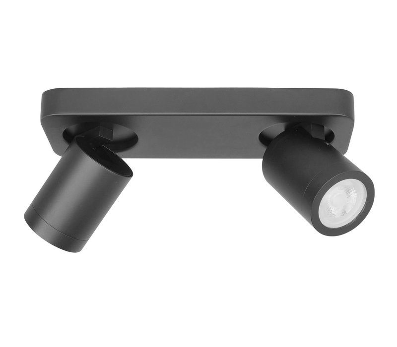 Spot Oliver Mat Zwart 2 lichts IP44 Spot Oliver Mat Zwart 2 lichts IP44