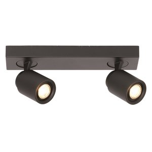 Spot Razza Mat Zwart 2 lichts  GU10  Balk