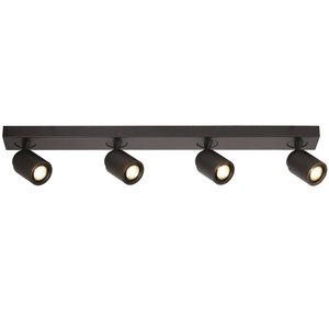 Spot Razza Mat Zwart 4 lichts  GU10  Balk