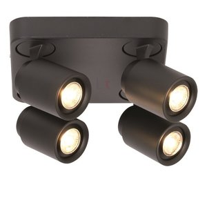 Spot Razza Mat Zwart 4 lichts  GU10