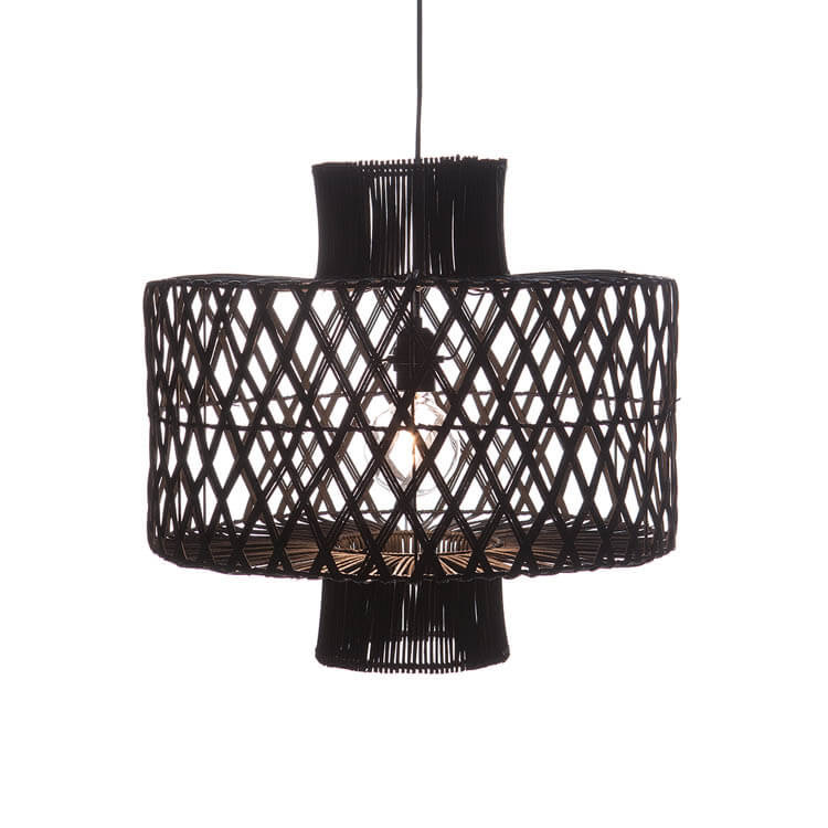 Hanglamp Candy Black Rotan 50cm Hanglamp Candy Black Rotan 50cm