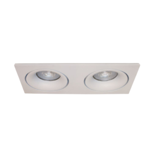 Inbouwspot Rechthoek Kantelbaar Wit 2lichts GU-10