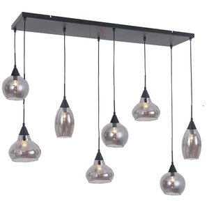 Hanglamp Macchia Zwart & Smoke Glas E14 fitting