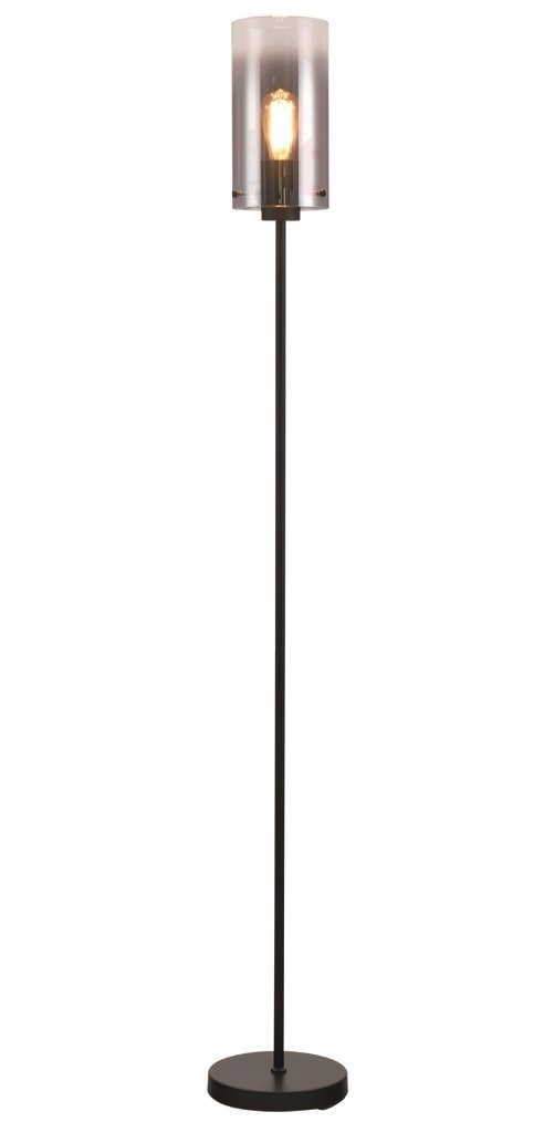 Vloerlamp Ventotto Zwart & Smoke Glas 166cm Vloerlamp Ventotto Zwart & Smoke Glas 166cm