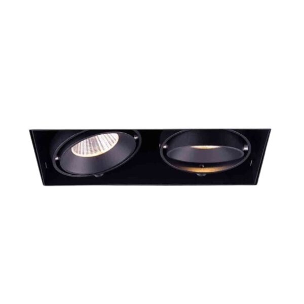 LED Plafondspot Zwart Duo - Kantelbaar - GU10 fitting