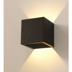 Artdelight Wandlamp LED Cube Zwart IP54  Dim To Warm