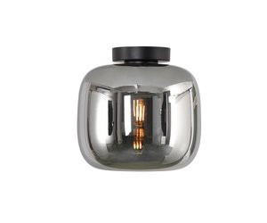 Plafondlamp Preston Zwart &amp; Smoke Glas 28cm - Copy