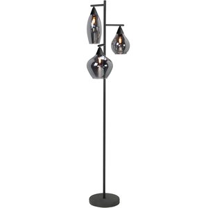 Highlight Vloerlamp Cambio Black & Smoke Glas 3 Lichts