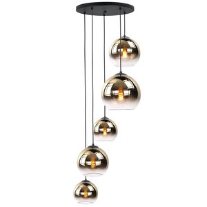 Hanglamp Fantasy Globe Gold Glas 5Lichts 160cm