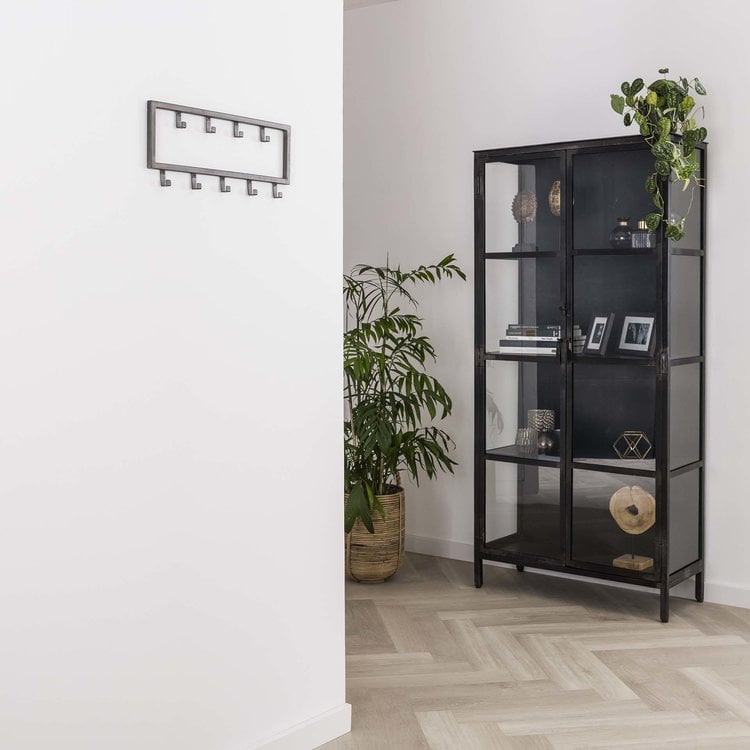 Kapstok Industrial Old Zilver 9 haken