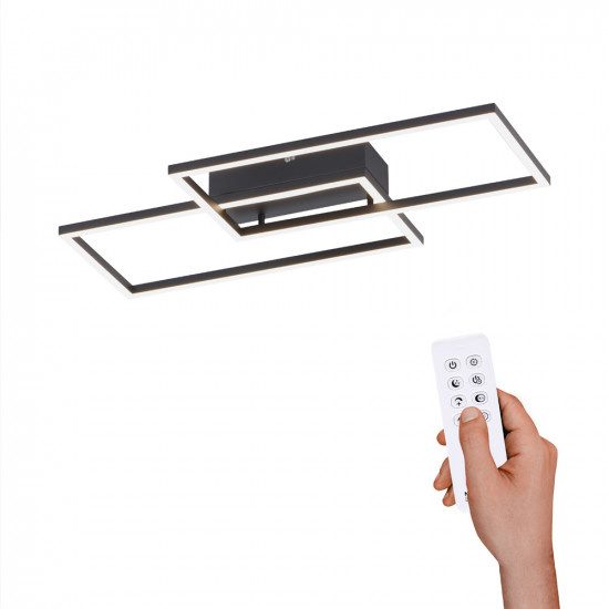 Plafondlamp Iven Zwart Led 60cm Plafondlamp Iven Zwart Led 60cm