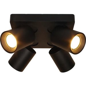 Artdelight Spot Megano Zwart GU10 4Lichts