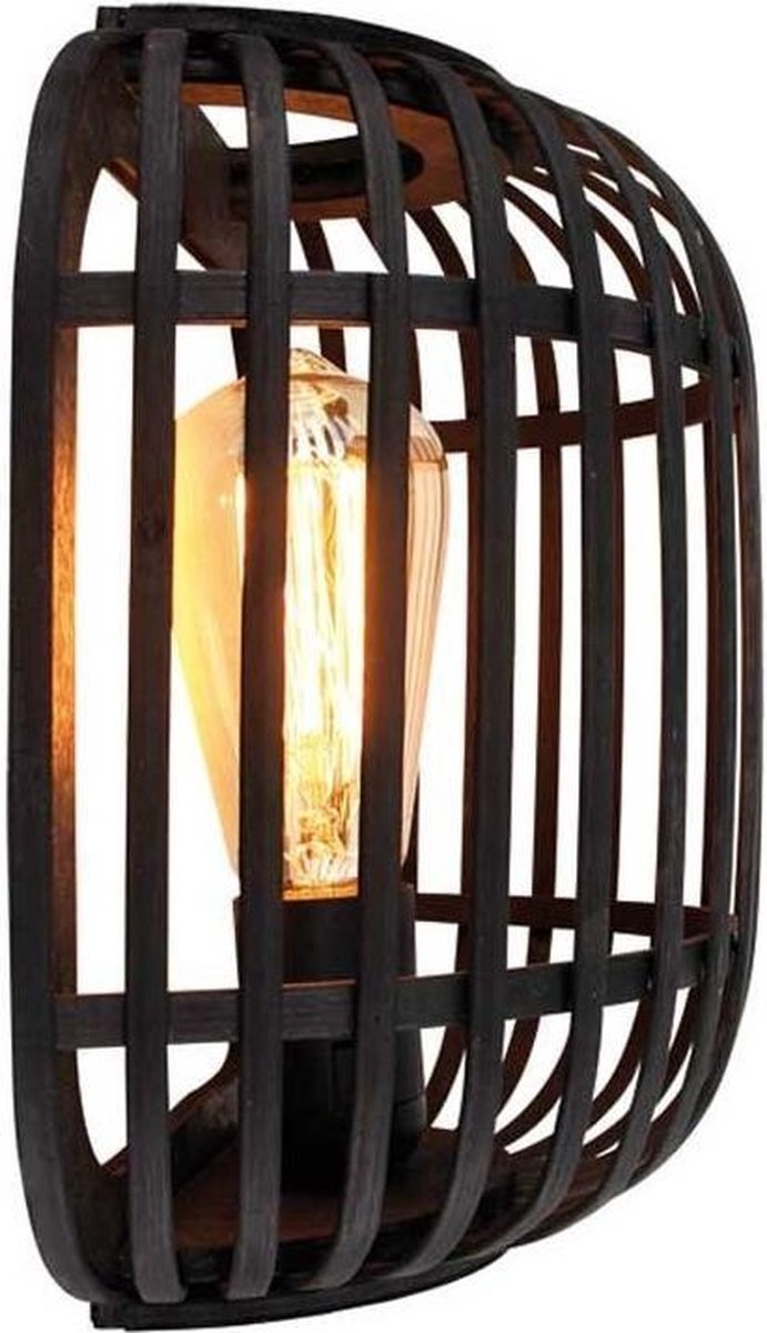 Wandlamp Treccia Mat Zwart 26cm Wandlamp Treccia Mat Zwart 26cm
